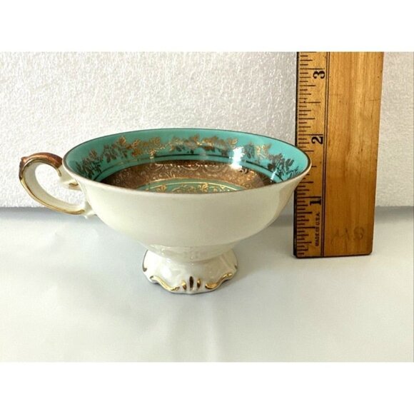 Alka Bavaria "Sylvia" Min Tea Cup Teal with 22K Gold Trim Throughout - Very Rare - Picture 9 of 11